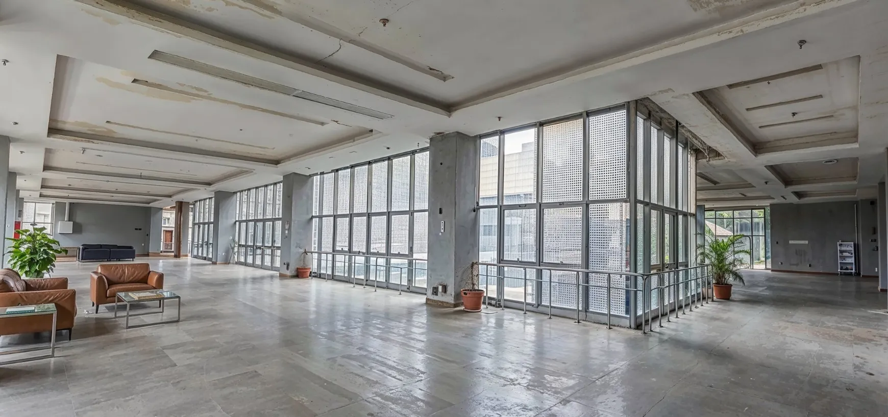 Finished commercial interior before demolition in Dallas TX showing office layout and fixtures