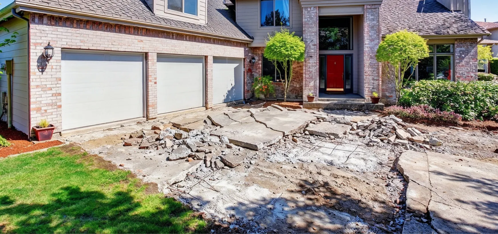 Concrete removal project in Dallas TX, ready for new walkway installation
