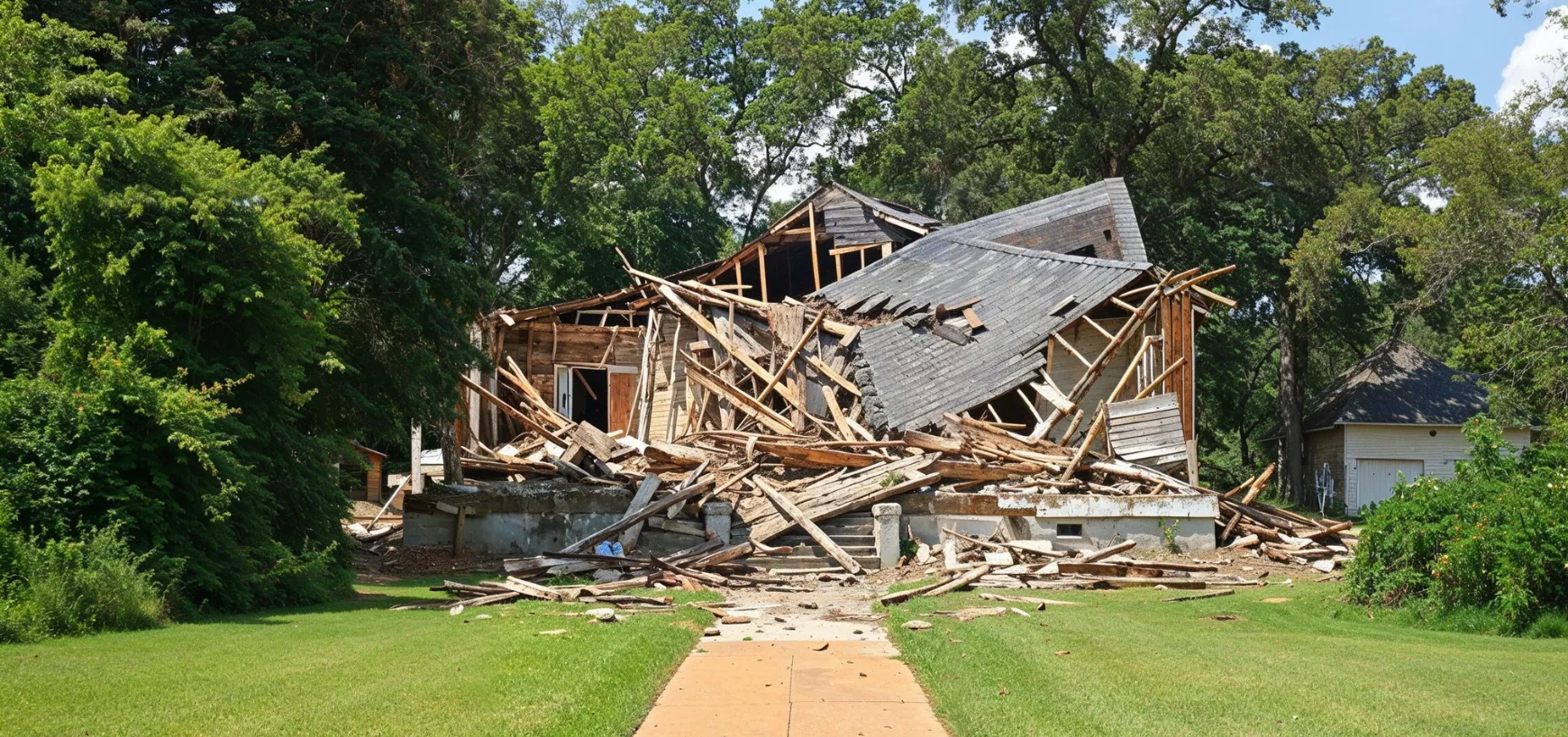 Residential demolition completed in Dallas TX with cleared lot ready for construction